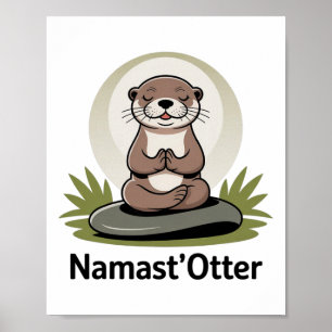Namast’otter Grappige Yoga Meditatie Otter Schatti Poster