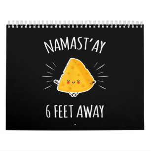 Namastay 6 feet Away Kawaii Cute Cheese Yoga Lover Kalender
