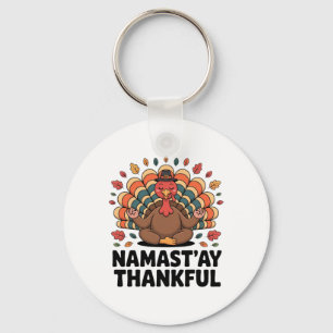 Namastay Dankbaar Grappige Yoga Kalkoen Thanksgivi Sleutelhanger