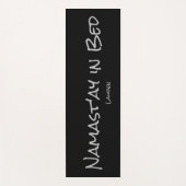Namast'ay in Bed Black Silver Custom Name Yoga Mat (Voorkant)