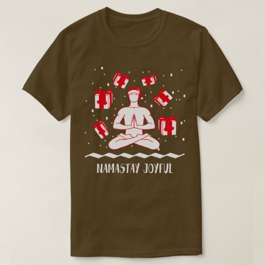 Namastay Joyful Grappige Yoga Kerstmis Tshirt Vaka (Design voorkant)