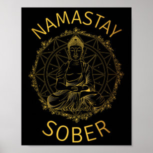 Namastay Nuchter Buddha Herstel Yoga Meditatie Nuc Poster