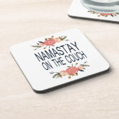 NAMASTAY OP DE COUCH Funny Bier Onderzetter (Linkerzijde)