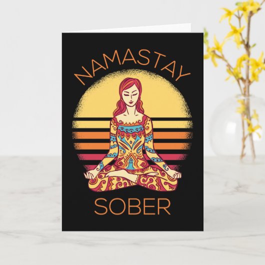 Namastay Sober I Kaart (Gele Bloem)