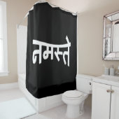 Namaste (न स् ते) - Devanagari Script Douchegordijn (In situ)