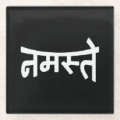 Namaste (न स् ते) - Devanagari Script Glazen Onderzetter (Voorkant)