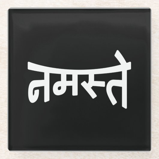 Namaste (न स् ते) - Devanagari Script Glazen Onderzetter (Voorkant)