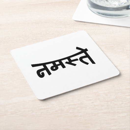 Namaste (न स् ते) - Devanagari Script Kartonnen Onderzetters (Schuin)