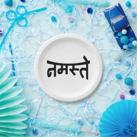 Namaste (न स् ते) - Devanagari Script Papieren Bordje (Feest)