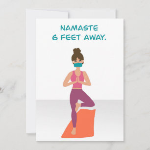 Namaste 6 Feet Away - Quarantine Yoga - Covid19 Bedankkaart