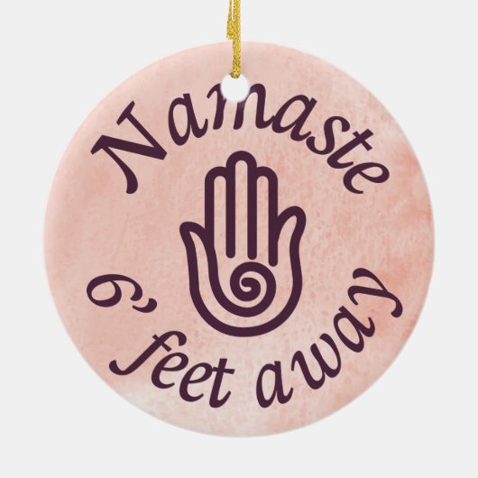 Namaste 6' Feet weg Keramisch Ornament (Achterkant)