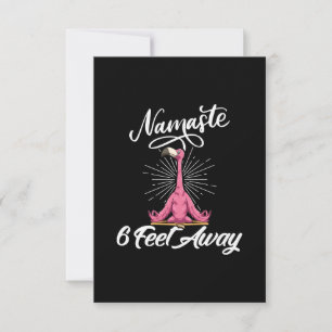 Namaste 6 voet weg Flamingo Yoga Docenten Sociaal Bedankkaart