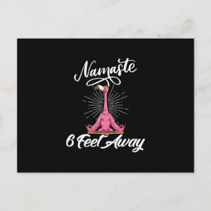 Namaste 6 voet weg Flamingo Yoga Docenten Sociaal Uitnodiging Briefkaart