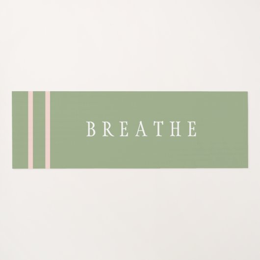 Namaste Adem Roze en Groene Strepen Yogamat (Achterkant (horizontaal))