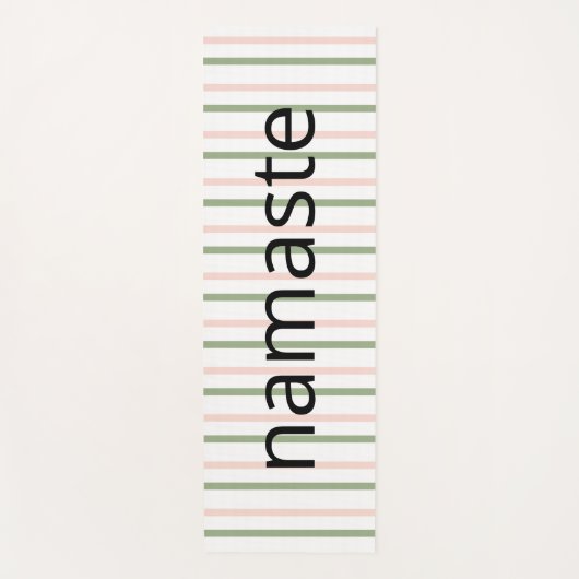 Namaste Adem Roze en Groene Strepen Yogamat (Voorkant)
