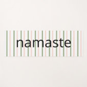 Namaste Adem Roze en Groene Strepen Yogamat (Voorkant (horizontaal))