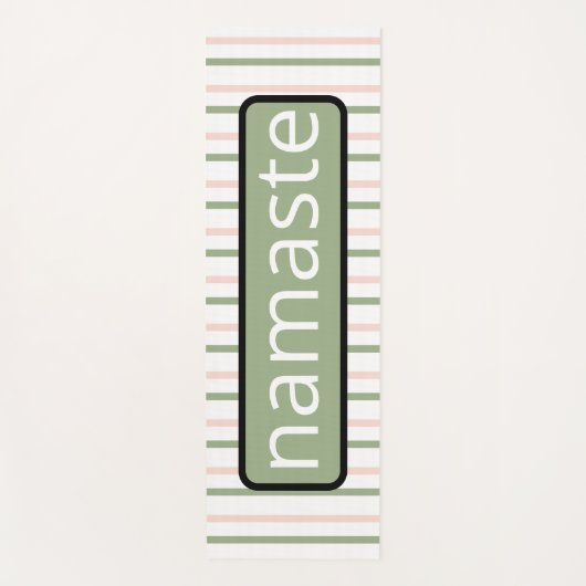 Namaste Adem Roze en Groene Strepen Yogamat (Voorkant)