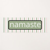 Namaste Adem Roze en Groene Strepen Yogamat (Voorkant (horizontaal))