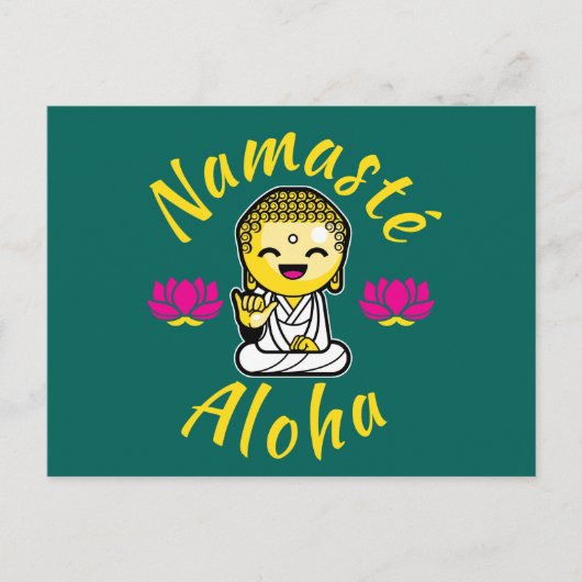 Namaste Aloha Handtekening Boeddha Humor Briefkaart (Voorkant)