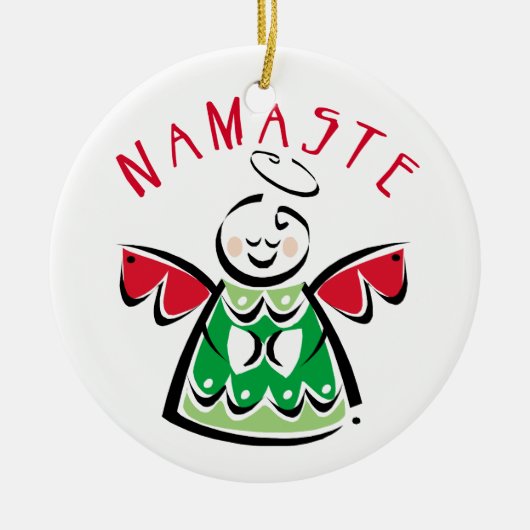 Namaste Angel Keramisch Ornament (Voorkant)