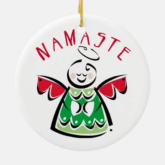 Namaste Angel Keramisch Ornament (Achterkant)