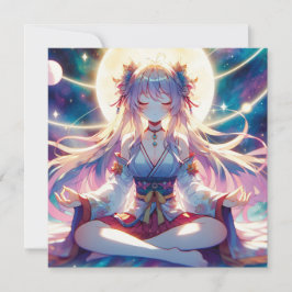 Namaste anime meisje mediteren