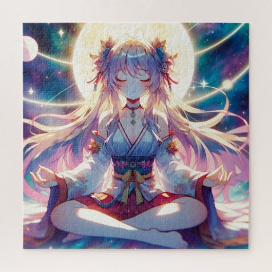 Namaste anime meisje mediteren legpuzzel (Verticaal)