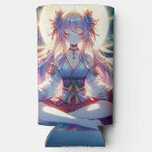 Namaste anime meisje mediteren seltzer blikjeskoeler (Achterkant)