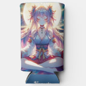 Namaste anime meisje mediteren seltzer blikjeskoeler (Voorkant)