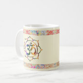 Namaste Aum Om Lotus met Rainbow  Border C Koffiemok (Voorkant links)