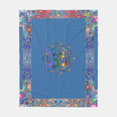Namaste Aum Om & Lotus met  regenbooggrens Fleece Deken (Voorkant)