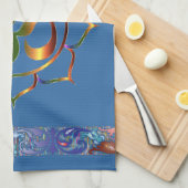 Namaste Aum Om Lotus met  regenbooggrens Theedoek (Quarter Fold)