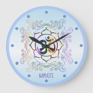 Namaste Aum (Om) Lotus Prismatic Ornamental Grote Klok