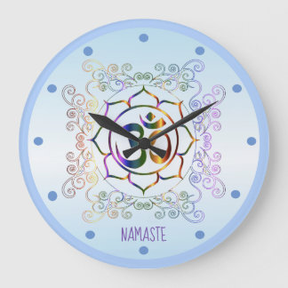 Namaste Aum (Om) Lotus Prismatic Ornamental Grote Klok
