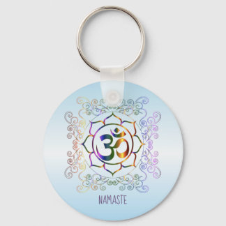 Namaste Aum (Om) Lotus Prismatic Ornamental Sleutelhanger