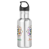 Namaste Aum Om & Lotus Prismatic Regenboog Waterfles (Achterkant)