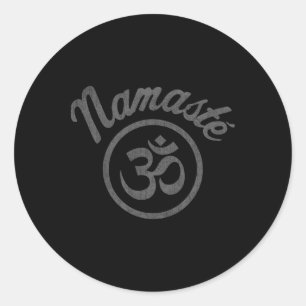 Namaste Aum Symbool Vintage Boho Ronde Sticker