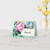 Namaste Bedankt voor de Waterverf Vloervlinder Kaart (Gele Bloem)