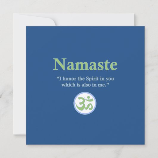 Namaste betekenis met Om Symbol Kaart (Voorkant)