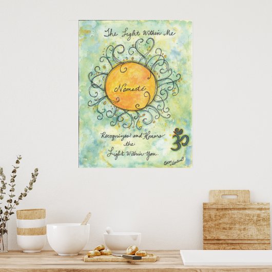 Namaste bevestiging kunst print (Keuken)