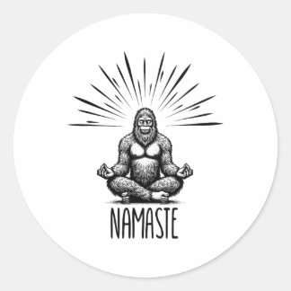 Namaste Bigfoot Yoga Meditatie Grappige Bigfoot Yo Ronde Sticker