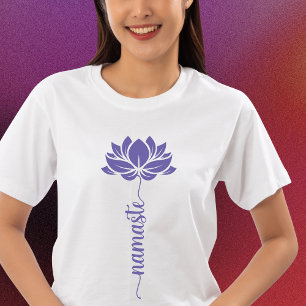 Namaste Black Lotus Flower Modern script T-shirt