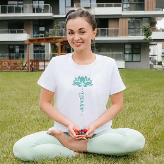 Namaste Black Lotus Flower Modern script T-shirt