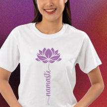Namaste Black Lotus Flower Modern script