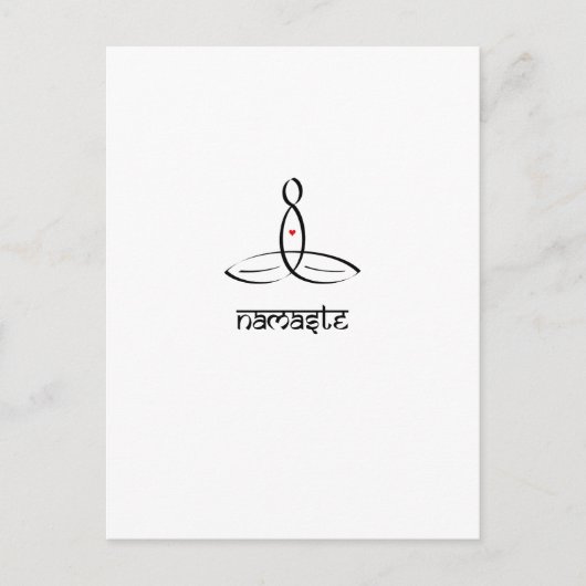 Namaste - Black Sanskrietstijl Briefkaart (Voorkant)