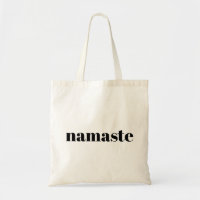 Namaste Black Text Typography Canvas tas