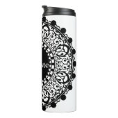 Namaste Black & White Floral Mandala Thermosbeker (Geroteerd rechts)