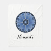 NAMASTE Blauwe Bloem Spiritueel Lotus Mandala Fleece Deken (Voorkant)