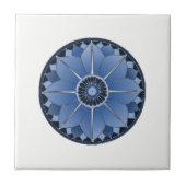 NAMASTE Blauwe Bloem Spiritueel Lotus Mandala Tegeltje (Voorkant)