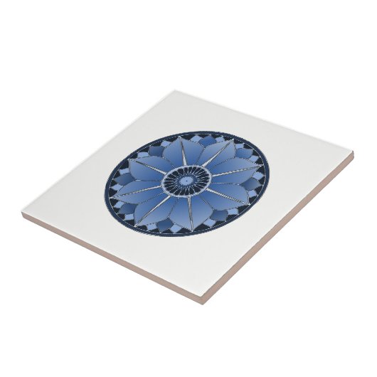 NAMASTE Blauwe Bloem Spiritueel Lotus Mandala Tegeltje (Zijkant)